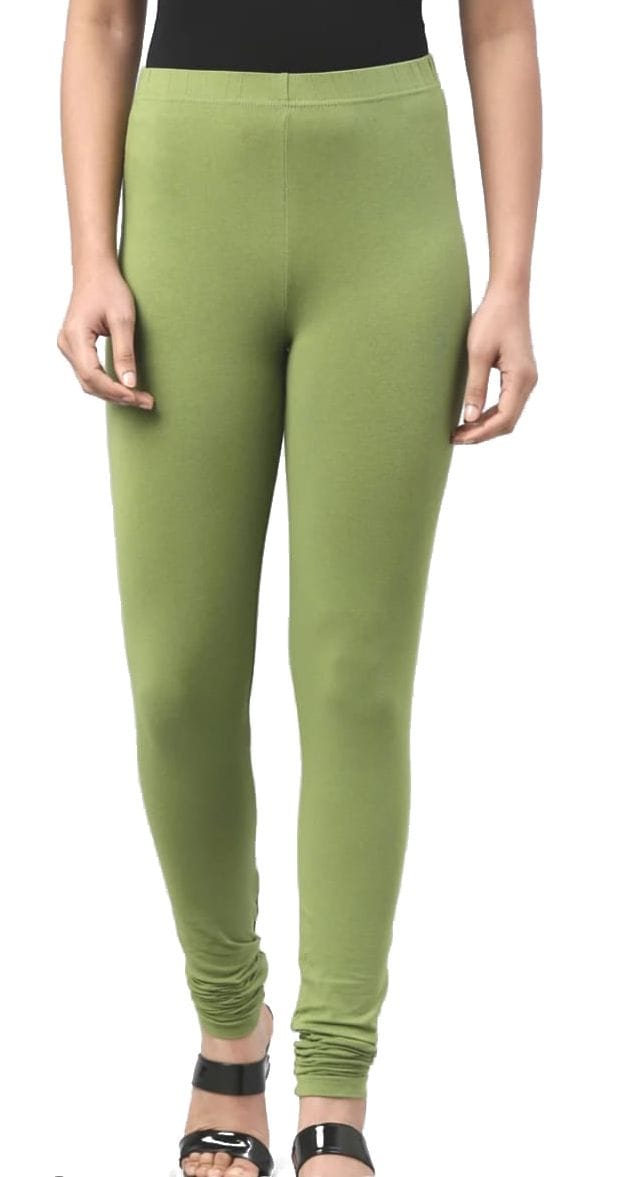 RATHNA APPARELS Churidar Ethnic wear Leggings (Green,Solid ) (S - Size)