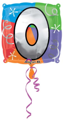 Letter O Quad Shaped Balloon - Helium Quality - 18 inches - 1PC