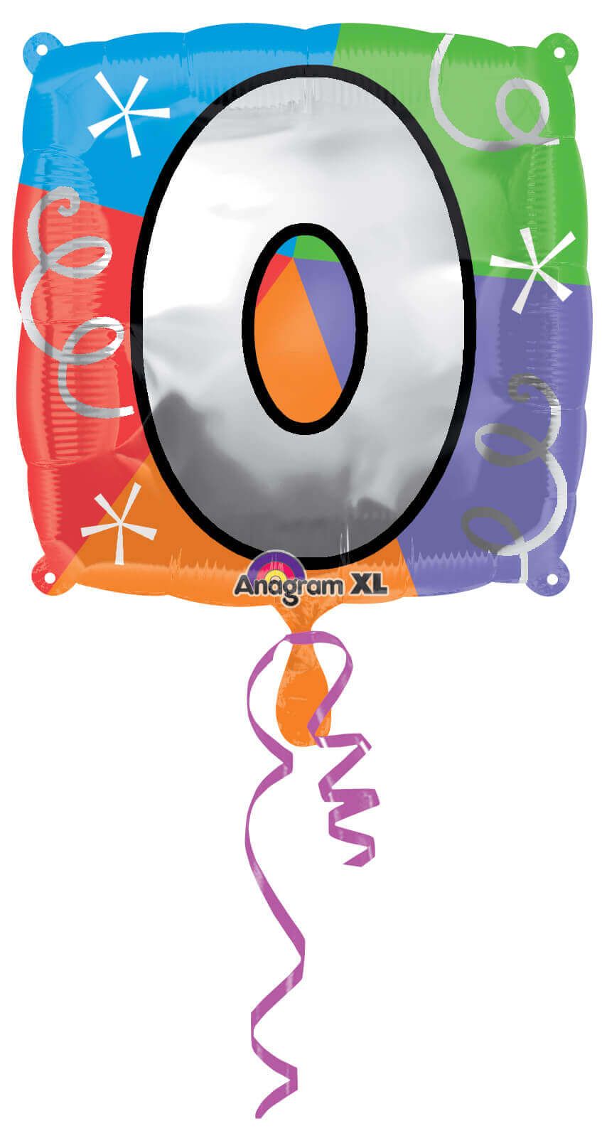 Letter O Quad Shaped Balloon - Helium Quality - 18 inches - 1PC