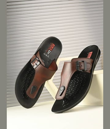 Aadi Brown Men's Leather Slipper