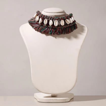 Multicolor Thread & Seashell Macrame Choker