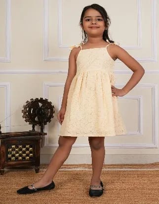 100% Cottton Embroidered western wear Dress with 100% Cotton Lining & Also added open strap
