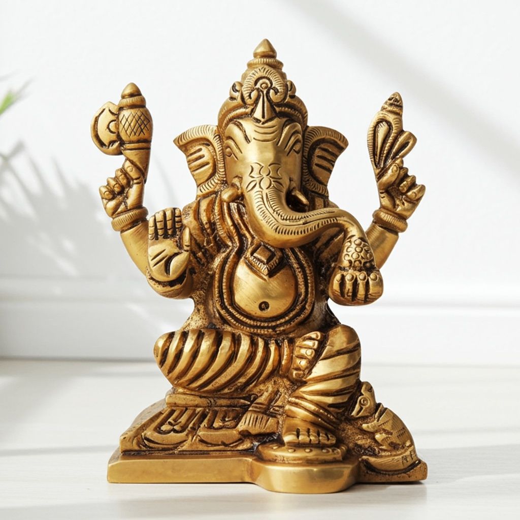 Brass Showpiece Ganesh Ji Statue (BSMAS1315 G)