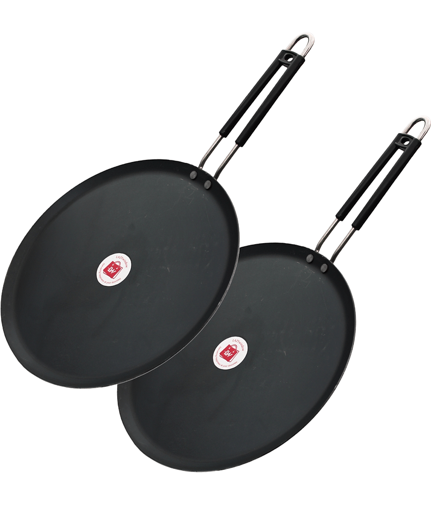 LAZYWINDOW Iron Flat Tawa ( Pack of 2 )