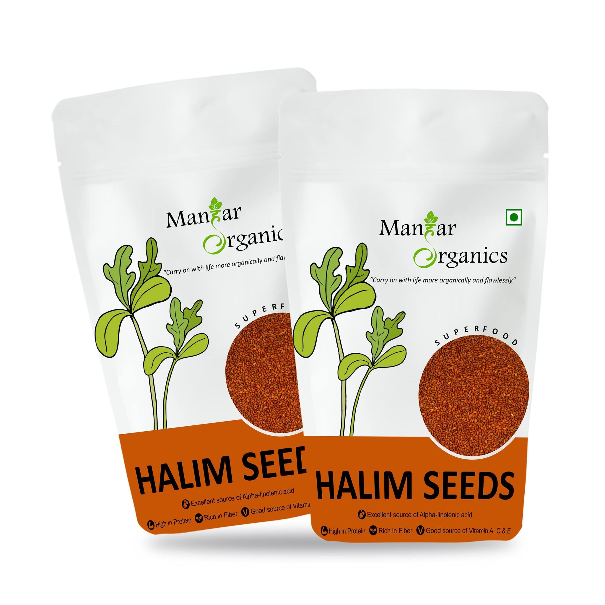 ManHar Organics 100% Natural Halim Seeds- 2kg (Aliv/Garden Cress/ Haleem seeds) for Eating and Weight management, Immunity Booster Superfood