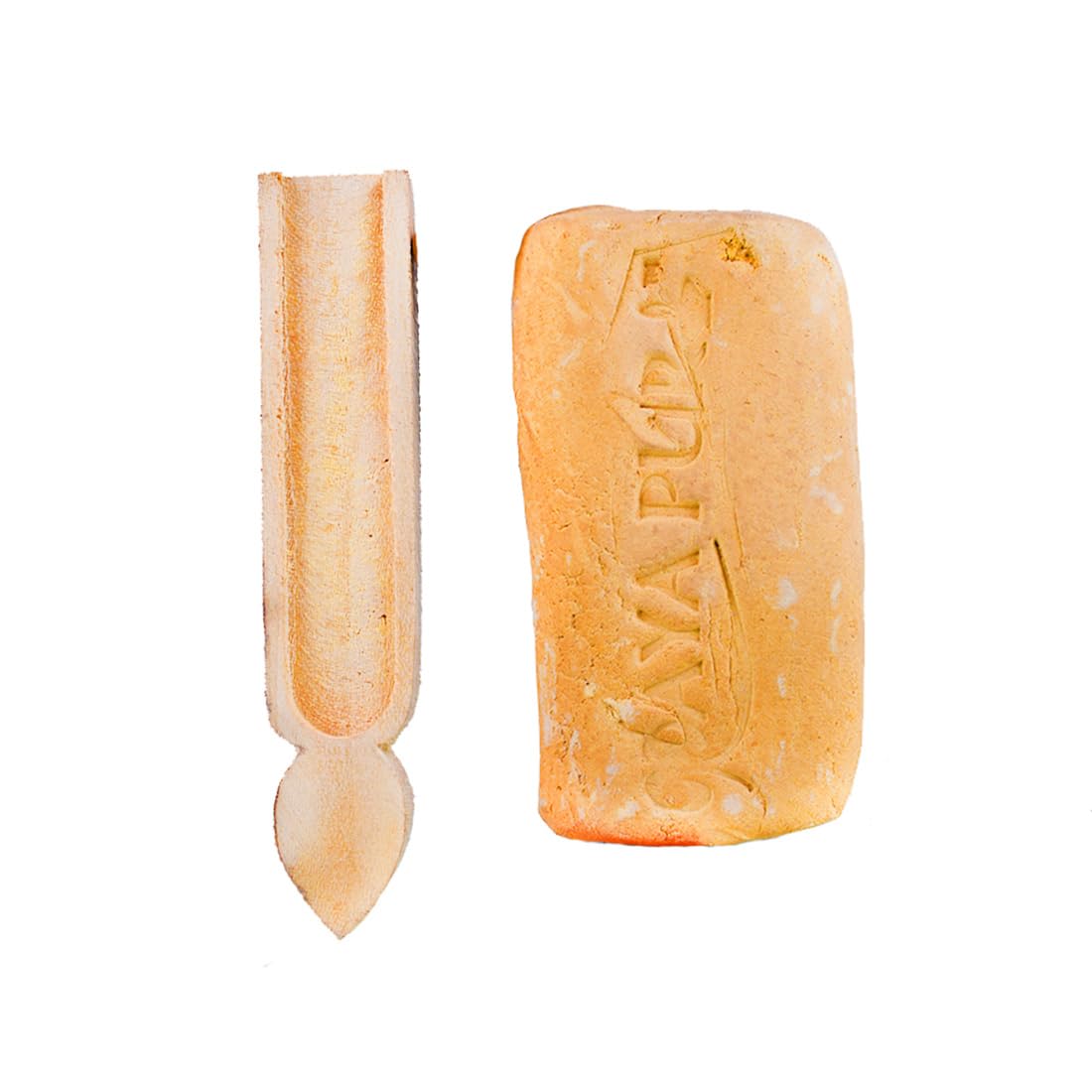 MAYAPURI Wooden Tilak Kathi with Tilok Mitti/Gopi Chandan ISKCON Vaishnav Tilaka Stamp (1 Set)