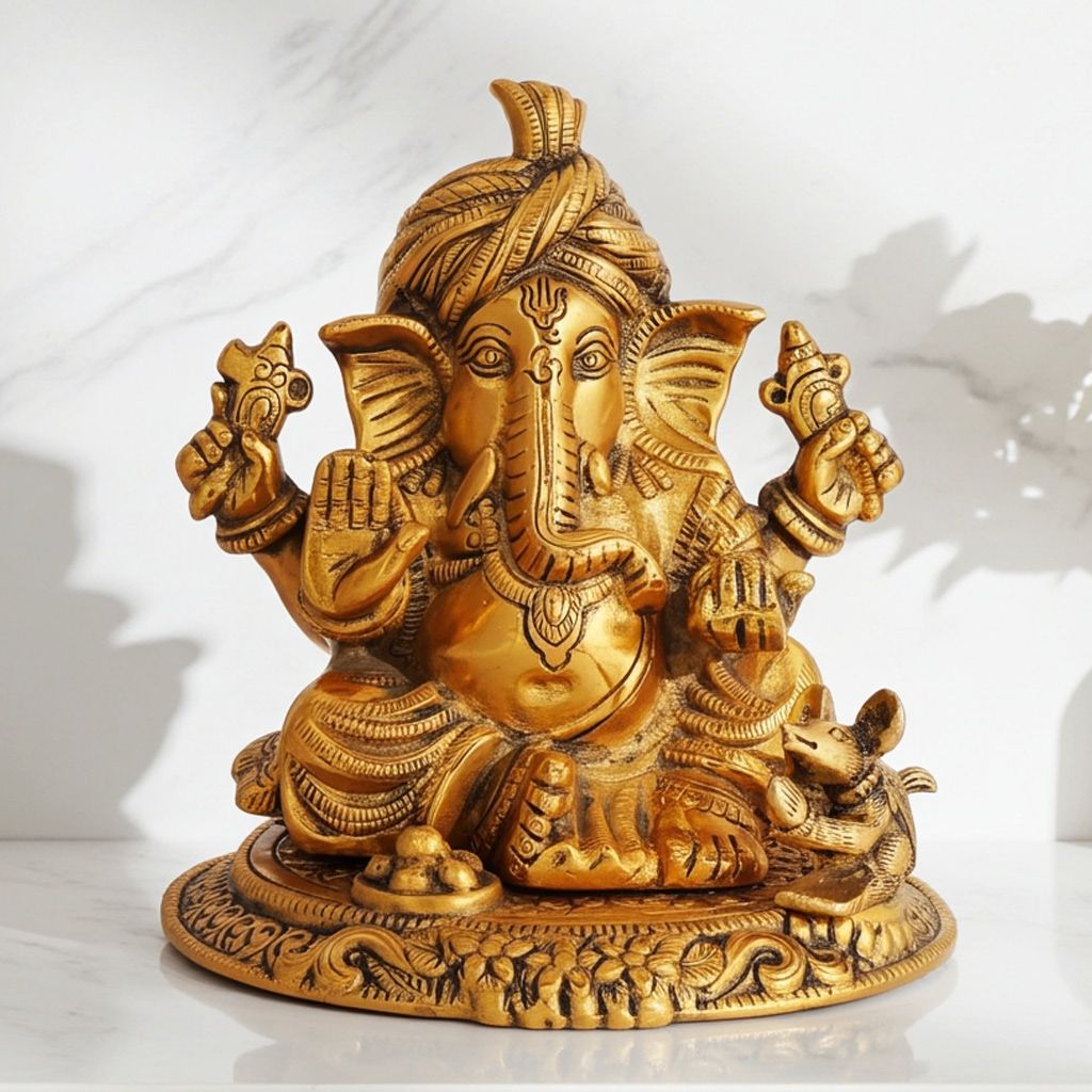 Aluminium Showpiece Pagadi Ganesh Big (ASMAS294 G)
