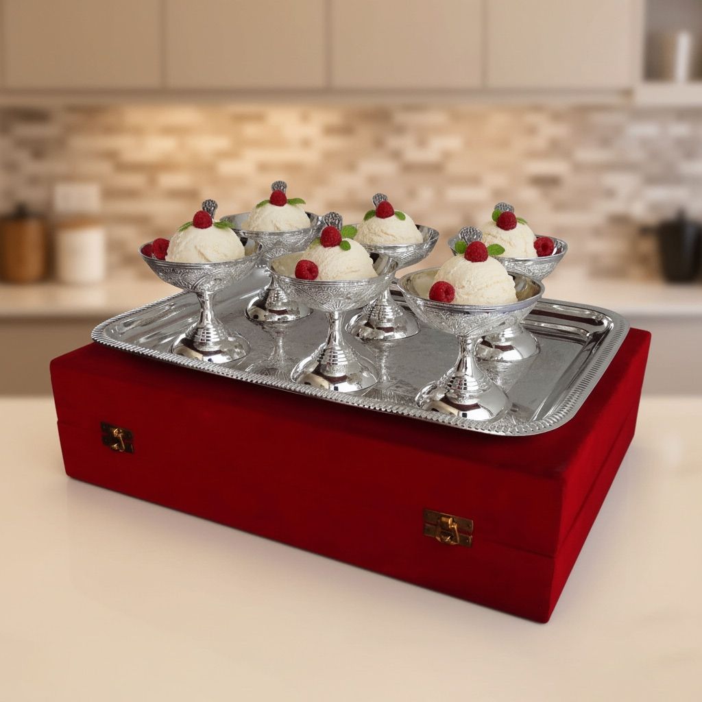 Decorative Ice Cream 6 Pc. Set With Tray (BMAS054)