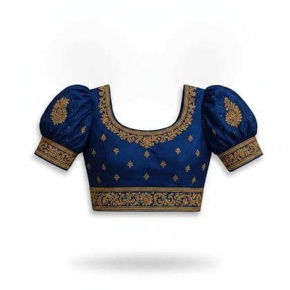 Women's Royal Blue Embroidered Blouse