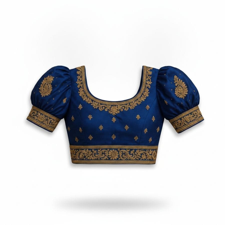 Women's Royal Blue Embroidered Blouse