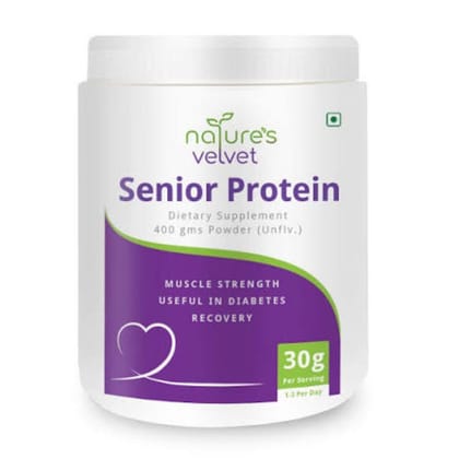 Nature's Velvet Senior Protein Dietary Supplement - 400 gm - One plastic jar containing powder