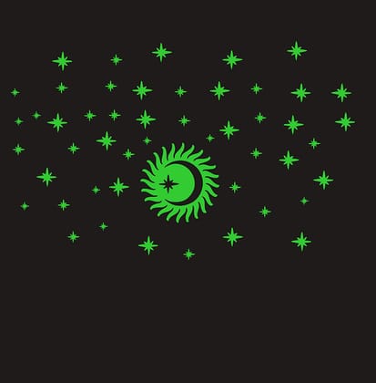 DreamKraft Glow in The Dark Decorative Radium Sticker (Green, 20 cm X 20 cm)