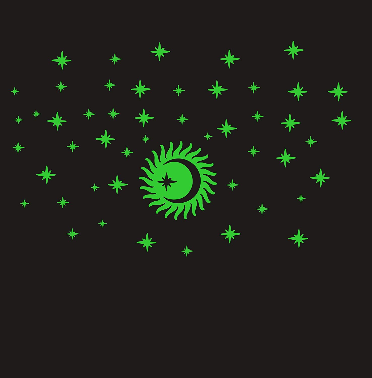 DreamKraft Glow in The Dark Decorative Radium Sticker (Green, 20 cm X 20 cm)