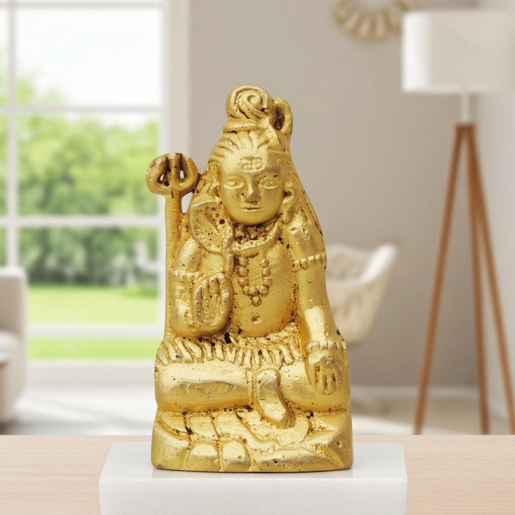 Brass Shiv Ji Statue - Pooja Room Murti, Height : 2.2 Inch (BSMAS856 A)