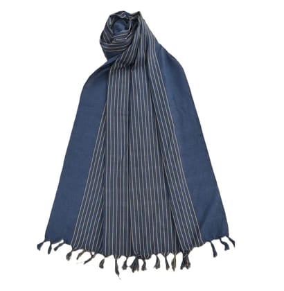 Dhaga Vishwas Ka Handloom Cotton Stole Blue Yellow Dhaga Vishwas Ka Handloom Cotton Stole Blue Yellow