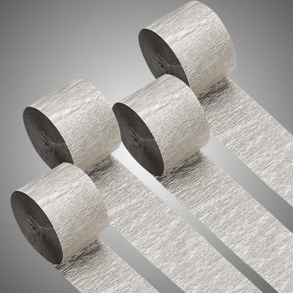 Crepe Streamers Silver - 4PC Crepe Streamers Silver - 4PC
