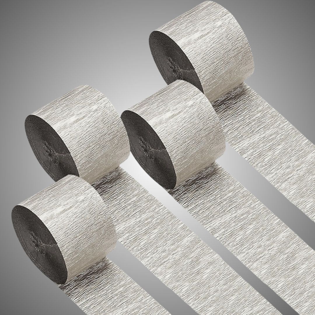Crepe Streamers Silver - 4PC