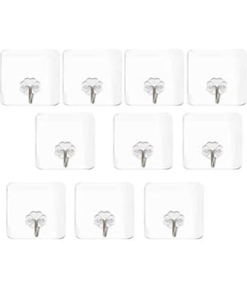 Self Adhesive PVC Flower Wall Hooks, Pack of 10