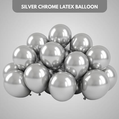 Metallic Silver Latex Balloons 10" - 50PC
