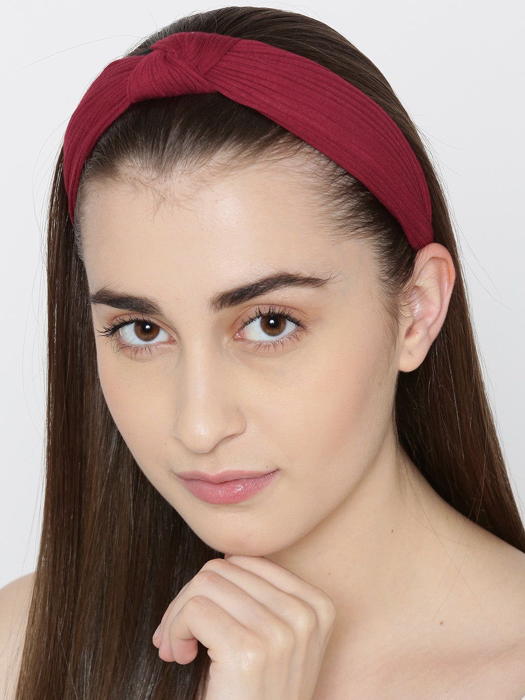 Cross Knot Design Maroon Colour Hairband