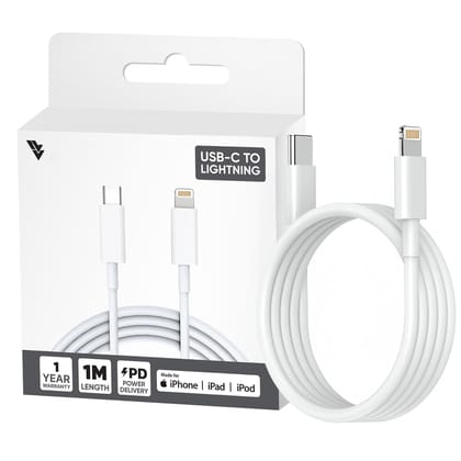 Dr Vaku USB-C to Lightning Cable (MFi-Certified), 1M Fast Charger Cable with USB-C Power Delivery Charging Cord for iPhone 14, 13, 12, 12 Pro Max, 12 Mini, 11, 11 Pro, XS Max, XR, X, 8, 8 Plus, iPad
