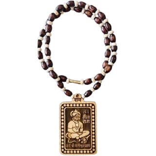 Bageshwar Dham Tulsi Mala Hanuman Ji Wood Locket 100% Original Beads Wood Chain Wood Necklace