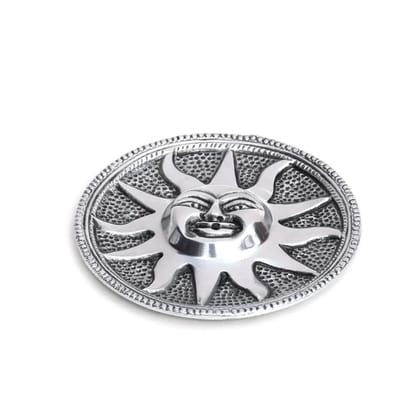 Silver Finish Antique Finish Sun face Design (Agarbatti Stand)(Round) Silver Finish Antique Finish Sun face Design (Agarbatti Stand)(Round)