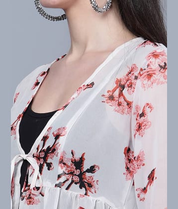 GALWIZ Georgette Women's Shrugs - White ( )