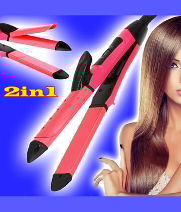 JMALL 2 in 1 Hair Curler Pink Hair Straightener
