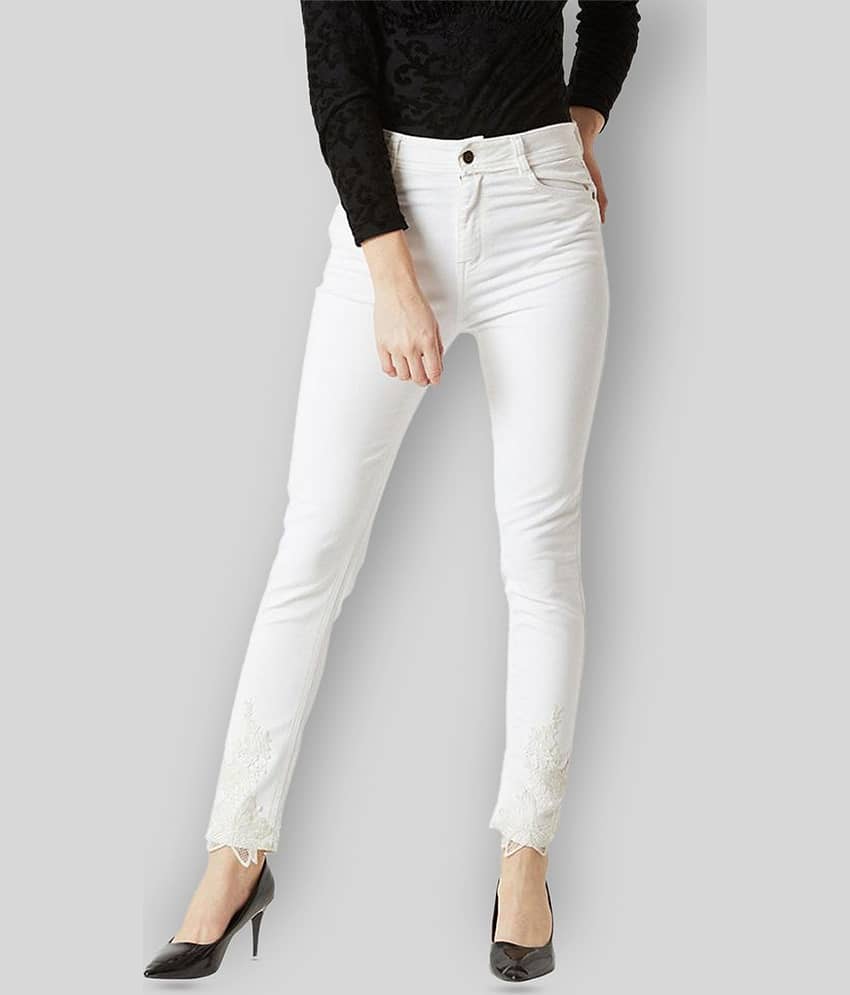 Miss Chase - White Cotton Women's Jeans ( Pack of 1 )