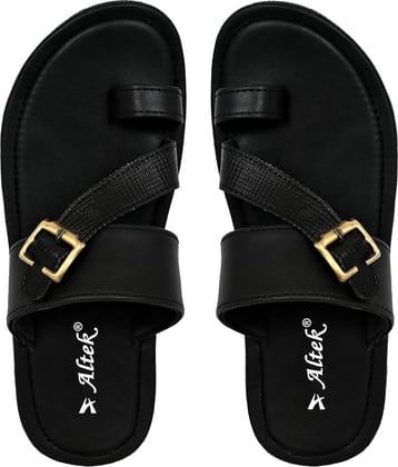 Chappal Wala Black Men's Leather Slipper