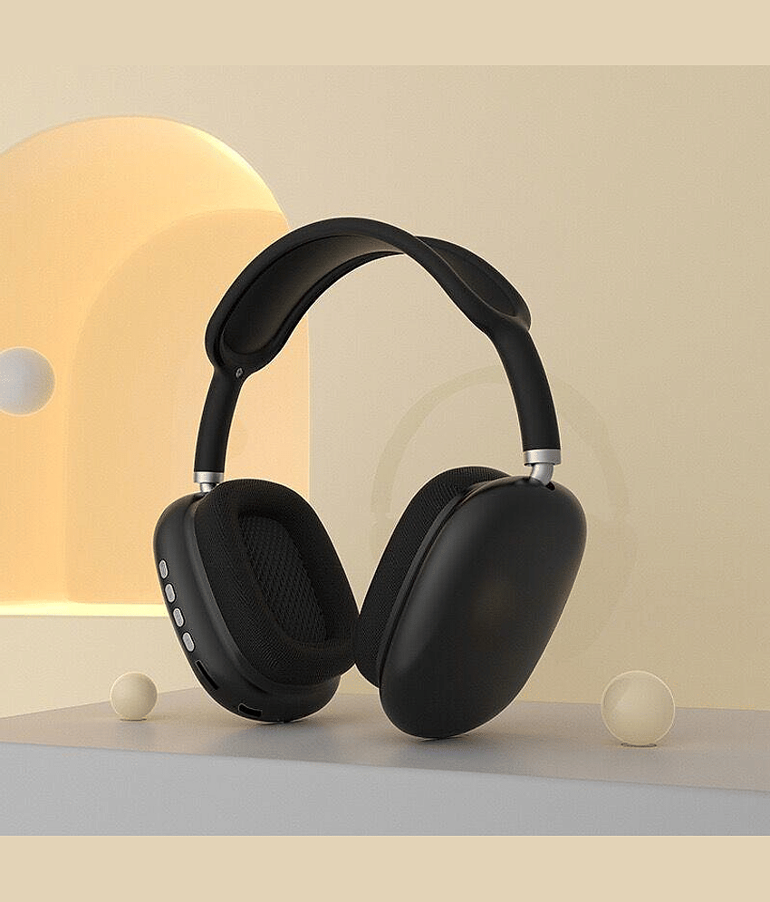 OLIVEOPS P9 Black Headphones Bluetooth Bluetooth Headphone Over Ear 4 Hours Playback Active Noise cancellation IPX4(Splash & Sweat Proof) Black