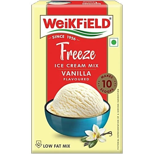 Weikfield Freeze Ice Cream Mix Powder - Vanilla Flavour, 100% Vegetarian, 100 g Carton