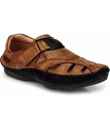 Fashion Victim Tan Synthetic Leather Sandals