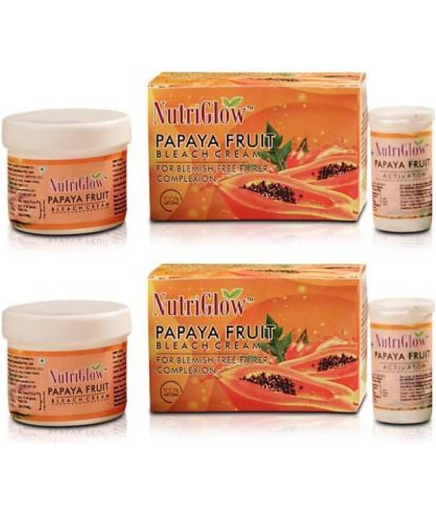 NutriGlow Papaya Fruit Bleach Fairness Cream For Removes Dark Spot, Blemishes & Acne Marks, 43gm Each (Pack of 2)