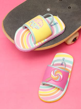 Premium Lolly Pop Artistic Sliders - Yellow (Unisex)