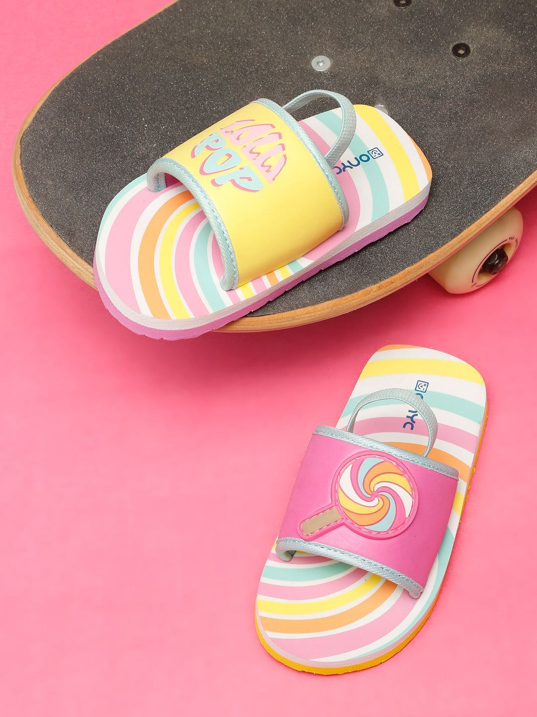 Premium Lolly Pop Artistic Sliders - Yellow (Unisex)
