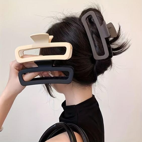 2 Pcs Xl Large Square Rectangle Hair Claw Clips