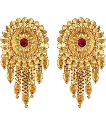 VIVASTRI Golden Stud Earrings ( Pack of 1 )