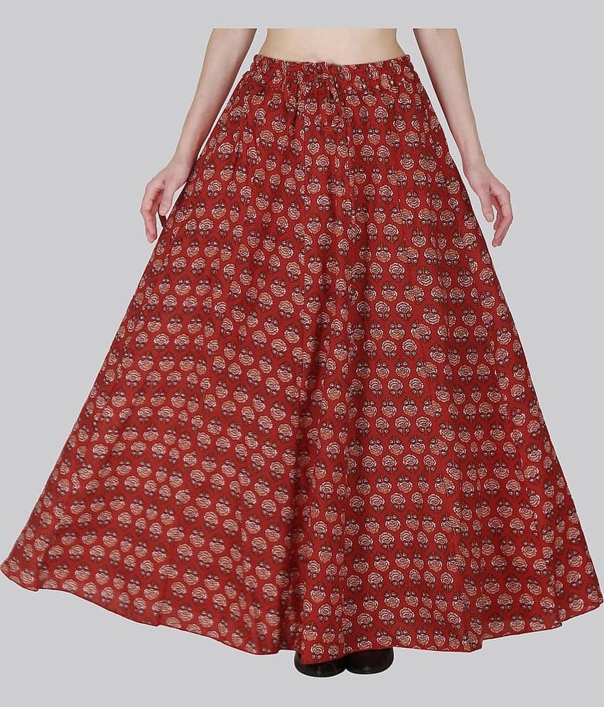 Sttoffa Red Cotton Women's Flared Skirt ( Pack of 1 )