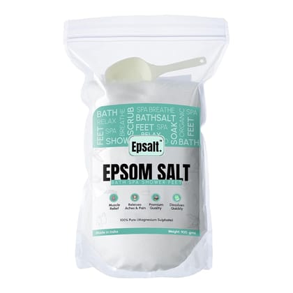 EPSALT Epsom Salt For Bath | Epsom Salt For Foot & Pain Relief | Bath Salt (Unscented) EPSALT Epsom Salt For Bath | Epsom Salt For Foot & Pain Relief | Bath Salt (Unscented) - White / 750 g (Pack of 1)