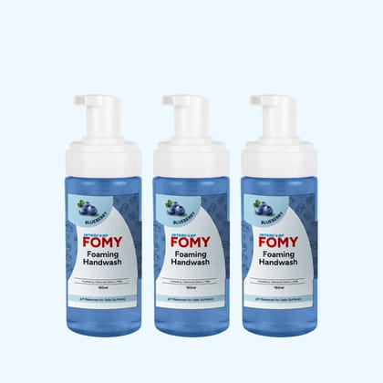 INTERCORP FOMY Antibacterial Soft Refreshing Foam Hand Wash, 160 ml Each (Blueberry - Pack of 3)