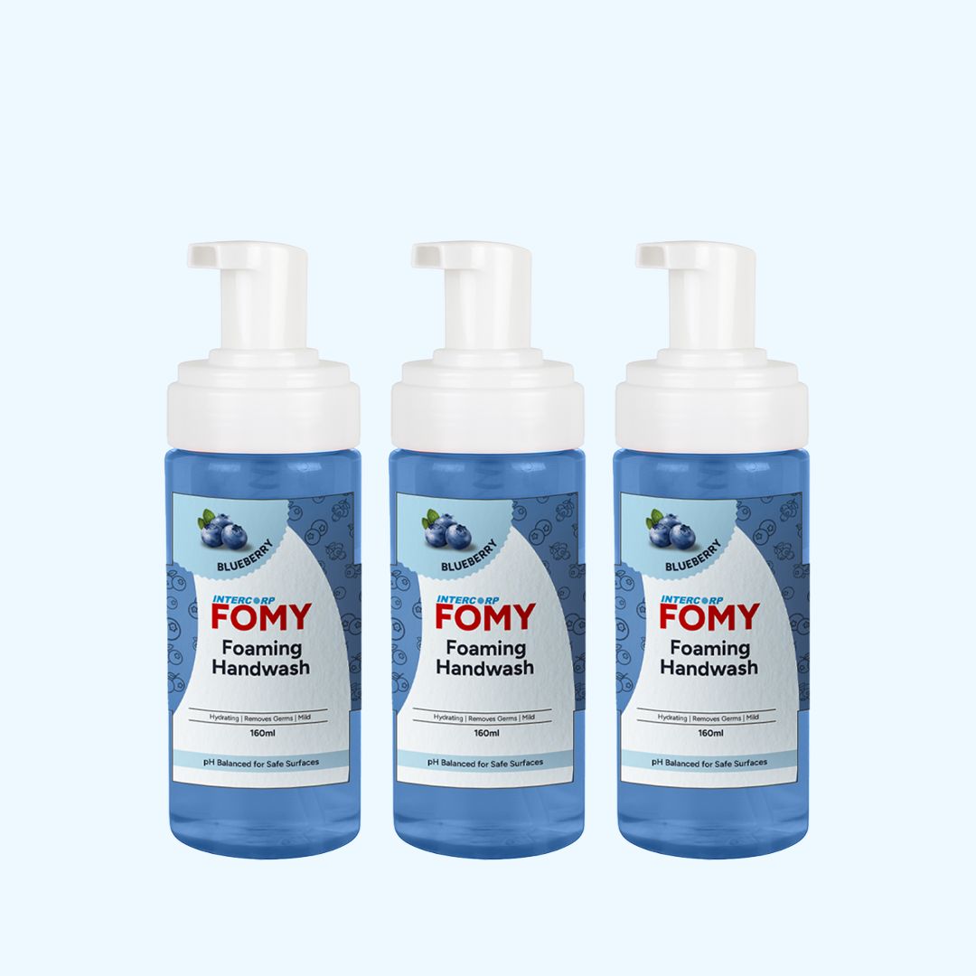 INTERCORP FOMY Antibacterial Soft Refreshing Foam Hand Wash, 160 ml Each (Blueberry - Pack of 3)