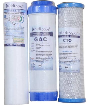 PIRETI-AQUA RO Spun+GAC+CTO 10" RO Service Kit