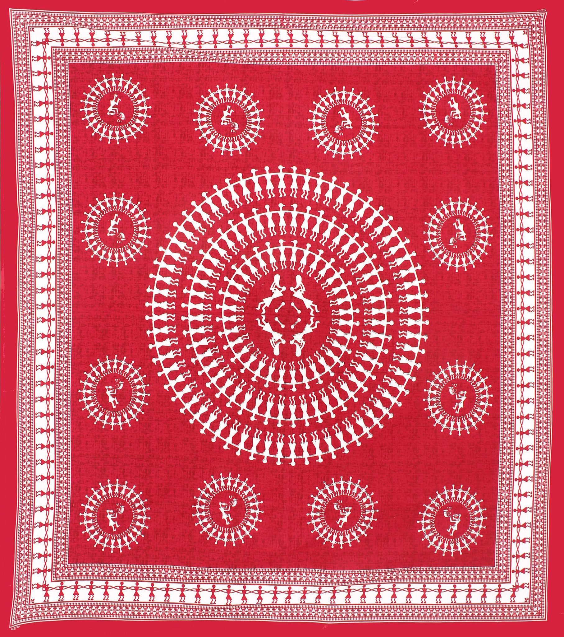 The Bedsheet Adda Standard Queen Size Pure Cotton Jaipuri Printed Economic Double Bedsheet with Two Pillow Covers- ARTICLE-1050