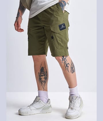 Highlander Green Polyester Blend Men's Cargos ( Pack of 2 )