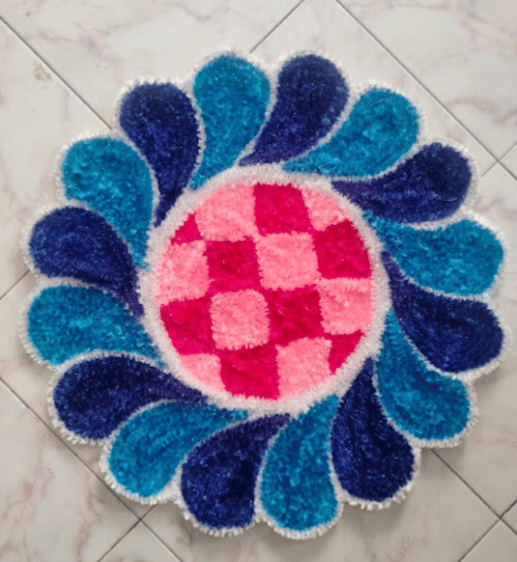 2x2 Feet Floor Rangoli Design Backdrop.