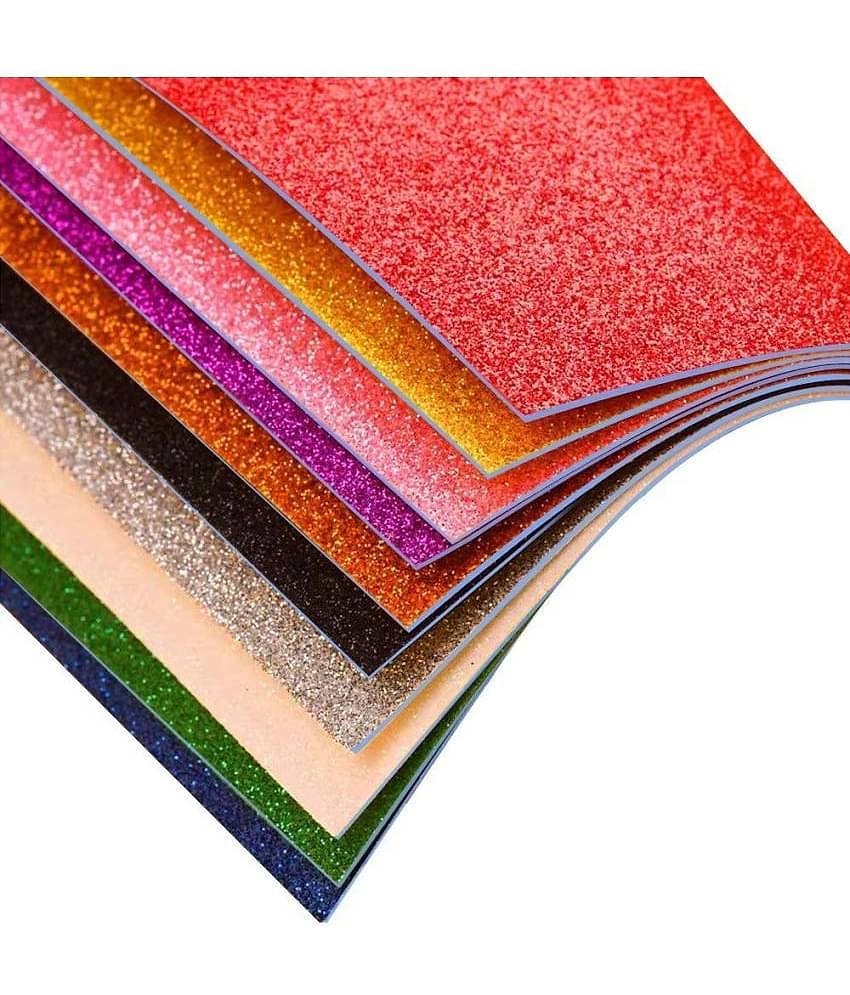 ECLET A4 Glitter Foam (Non Adhesive) Sheet Sparkles 2 mm Thick 10 Different Color, for Art & Craft