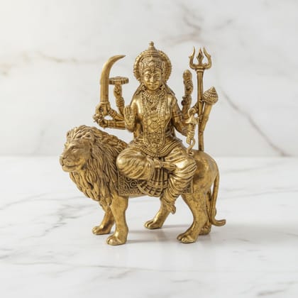 Brass Durga Ji Idol Statue, Height : 3 Inch (BSMAS1922 F)