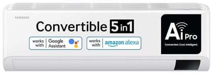 Samsung 1.5 Ton 3 Star Wi-fi Enabled, Inverter Split AC (Copper, Convertible 5-in-1 Cooling Mode, Anti-bacterial Filter, 2024 Model AR18CY3YAWK White) White